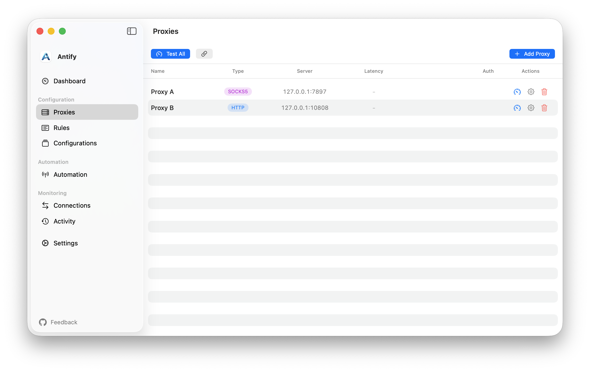 Antify Proxies